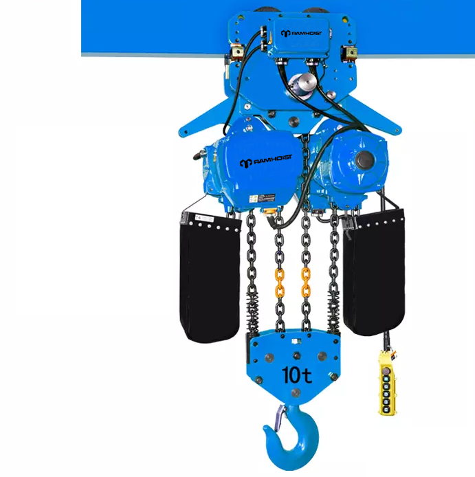 Travelling Single or Dual Speed 5t Electric Double Brake Chain Lift Clutch Hoist