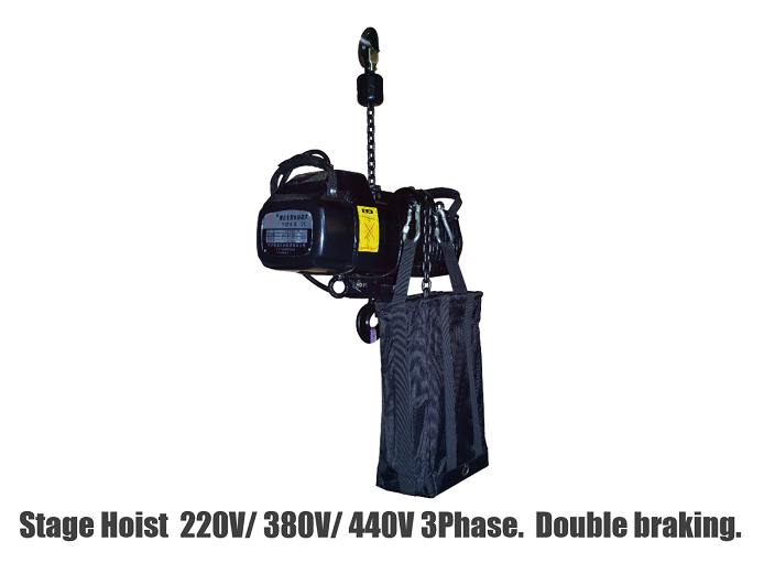 0.5, 1, 2 ton Stage Electrical Chain Hoist For Entertainment Industry optional control box and air box