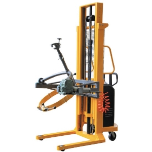 Hydraulic Battery Electric Drum Lifting Stacker with Manual Tilting