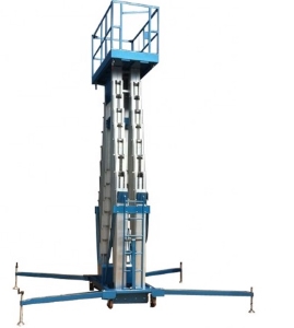 6m electric hydraulic double column aluminum alloy mast lift platform/double post aluminum lift for aerial work