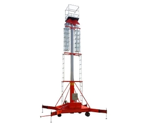 Hydraulic double ladder anti-rotating telescopic cylinder lift platform