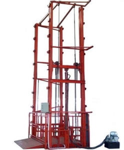 Vertical lead rail hydraulic cargo lift platform / cargo transport elevator