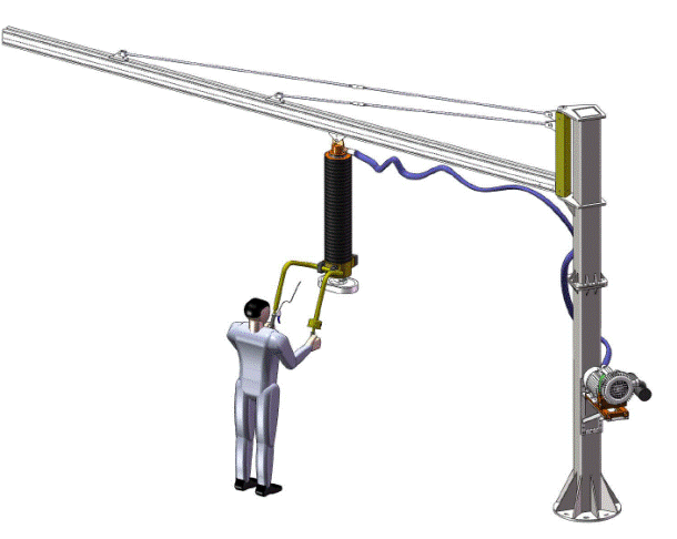 70kg vacuum hoist for sugar bags（tube lifter).gif