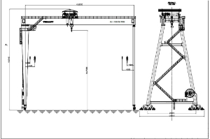 Specifications of Gantry Crane 100T-S45m, H35m