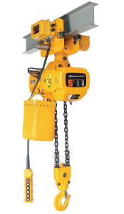 Chain block without trolley- capacity 10t- lifting height 6m + Electric chain hoist with trolley- capacity 10t- lifting height 6m with pendant and overload for Iran