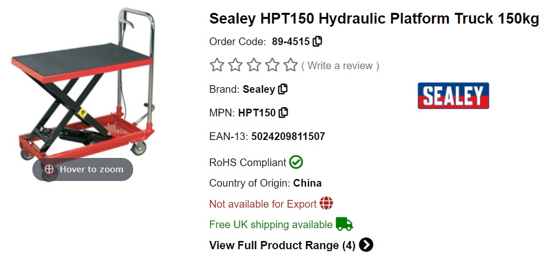 HYDRAULIC PLATFORM TRUCK 150KG OEM SEALEY PART NO.HPT150V2-2.jpg